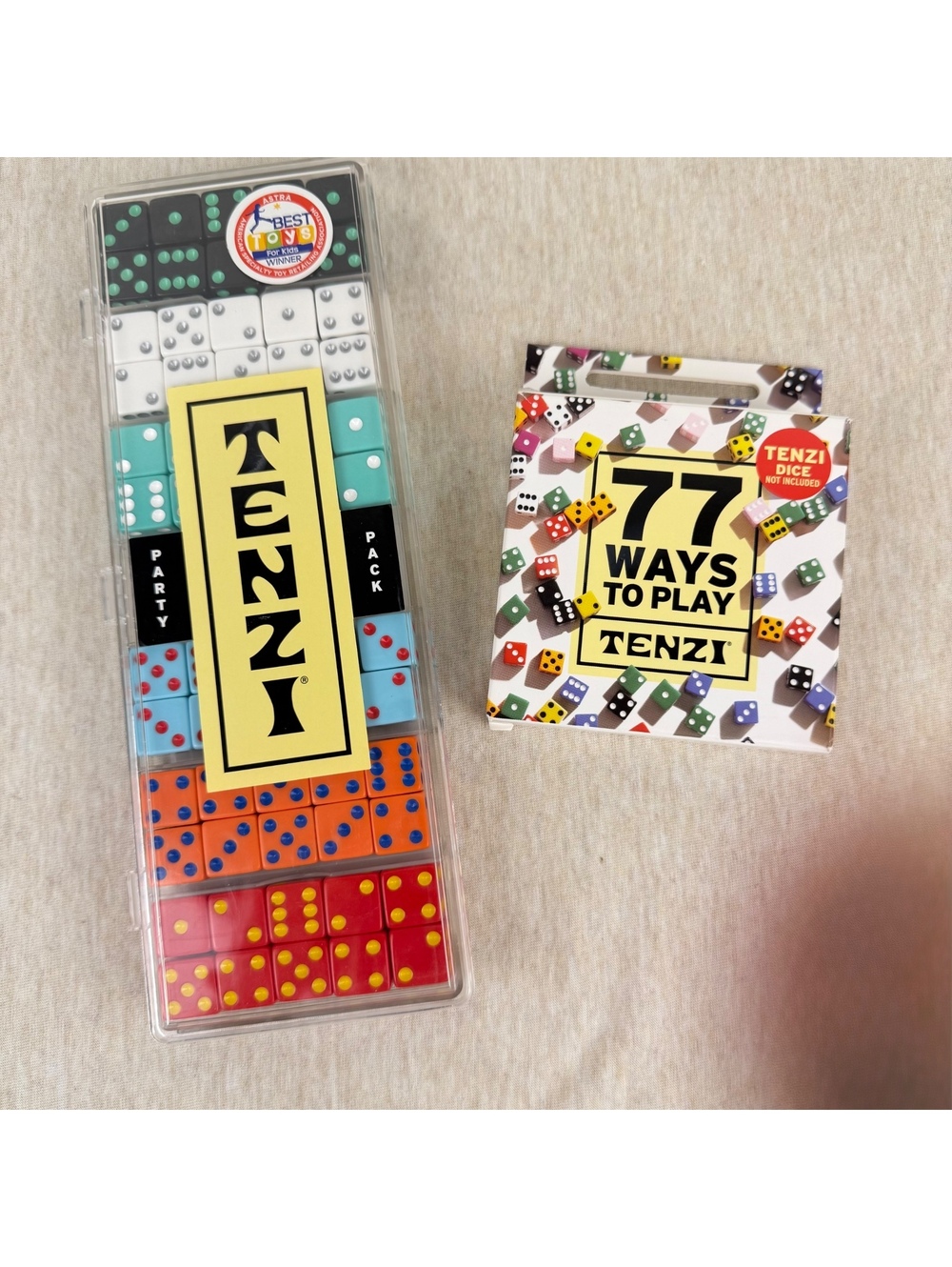 TENZI Party Pack 6 Player Dice Game + 77 Ways to Play Expansion Cards